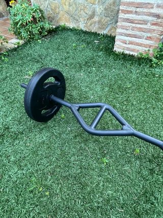 Barra pesas gimnasio multiagarre con cierres
