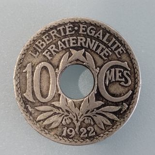 Moneda francesa de 10 céntimos de 1922