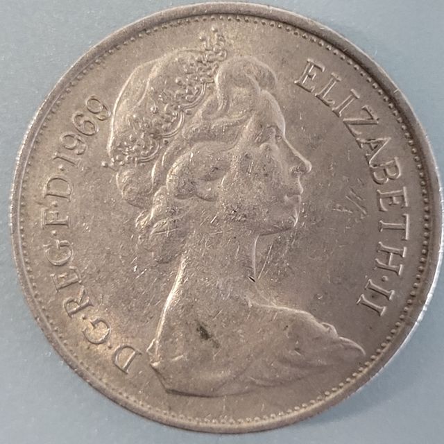 10 peniques ingleses de 1969