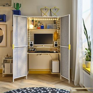 BRÄNNBOLL espacio gaming gris claro/blanco 100x72