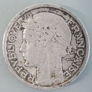 Moneda de 2 francos franceses de 1958