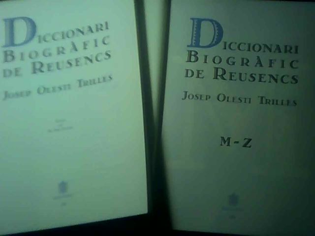 REUS-DICCIONARI BIOGRAFIC DE REUSENCS-2 TOMOS-1991