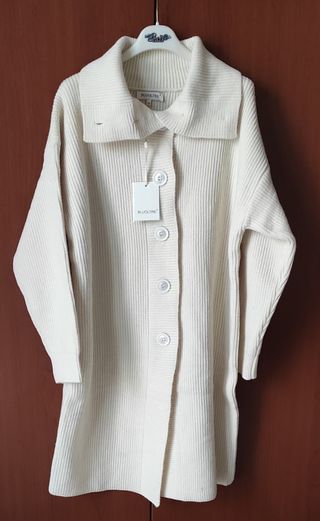 Cardigan bianco lungo, taglia unica