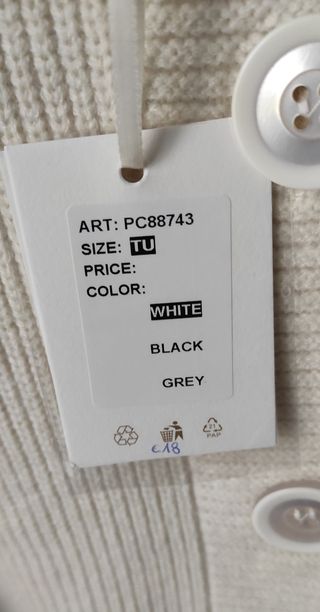 Cardigan bianco lungo, taglia unica