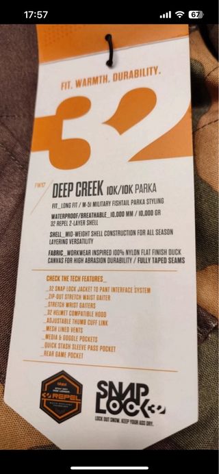Giacca Thirtytwo Derp Creek Parka tg. S