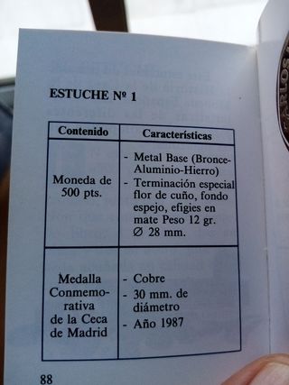 Monedas pruebas plata FNMT 500 ptas