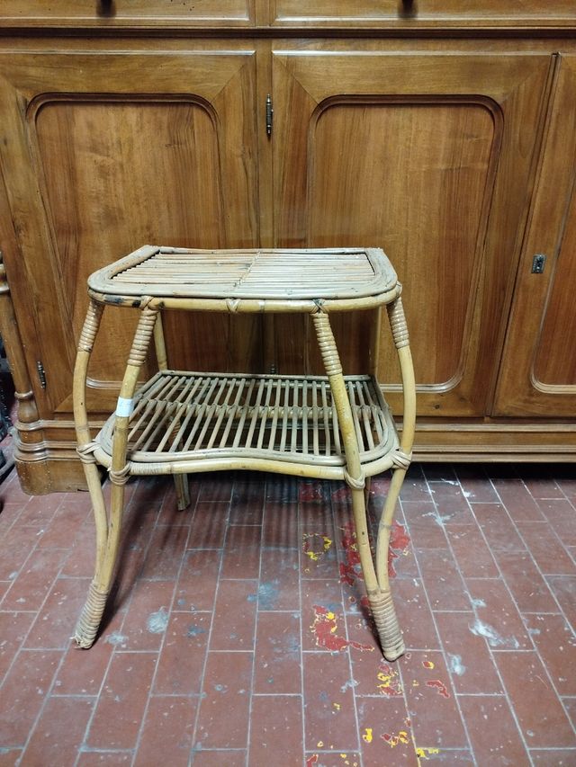 Tavolino in rattan vintage 