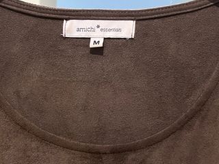 Vestido manga corta marron Amichi