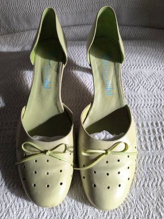 Zapatos de tacón verdes pastel T40 Iris Vidal