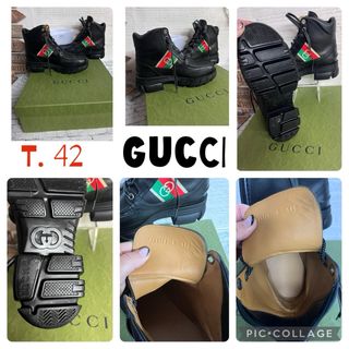 Botin GUCCI PIEL NEGRO  QUEBEC T. 42 