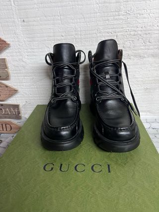 Botin GUCCI PIEL NEGRO  QUEBEC T. 42 