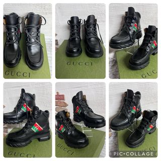 Botin GUCCI PIEL NEGRO  QUEBEC T. 42 