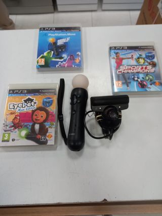 PACK MANDO MOVE + CAMARA + 3 JUEGOS PS3