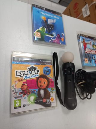 PACK MANDO MOVE + CAMARA + 3 JUEGOS PS3