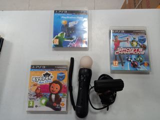 PACK MANDO MOVE + CAMARA + 3 JUEGOS PS3