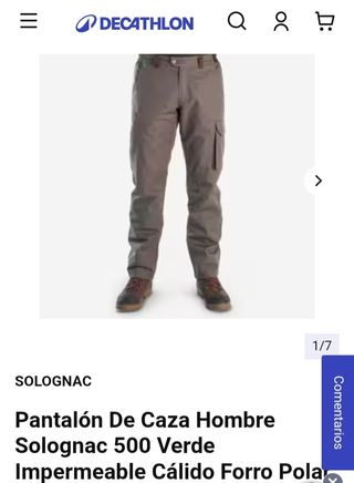 Pantalon caza hombre verde solognac500 impermeable