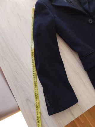 Abrigo mezcla lana. Azul Marino. Mango. Talla S.