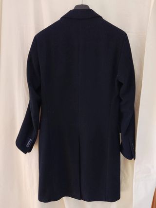 Abrigo mezcla lana. Azul Marino. Mango. Talla S.
