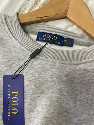 SUDADERA POLO RALPH LAUREN GRIS SIN CAPUCHA