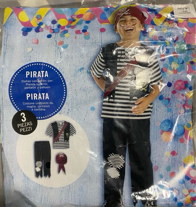 Disfraz pirata 3 piezas.