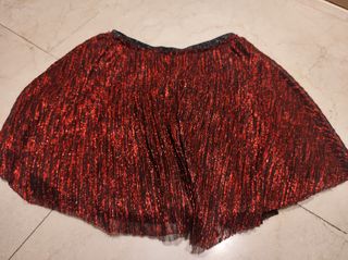 Falda roja y negra metálica 4-6 años