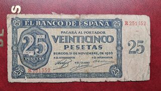 Billete 25 pesetas 1936