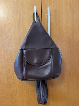 Mochila piel marron mujer