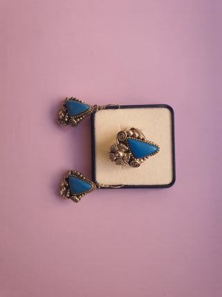 Conjunto de anillo y pendientes de plata 925