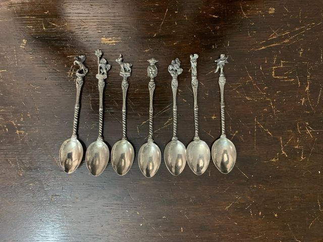Antico set di cucchiaini da collezione primi 900