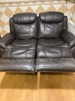 Sofa piel, reclinable y desmontable