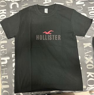 camiseta hollister negra