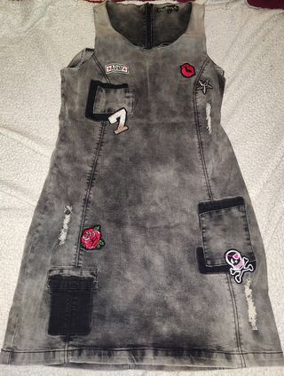 Peto vaquero mini gris