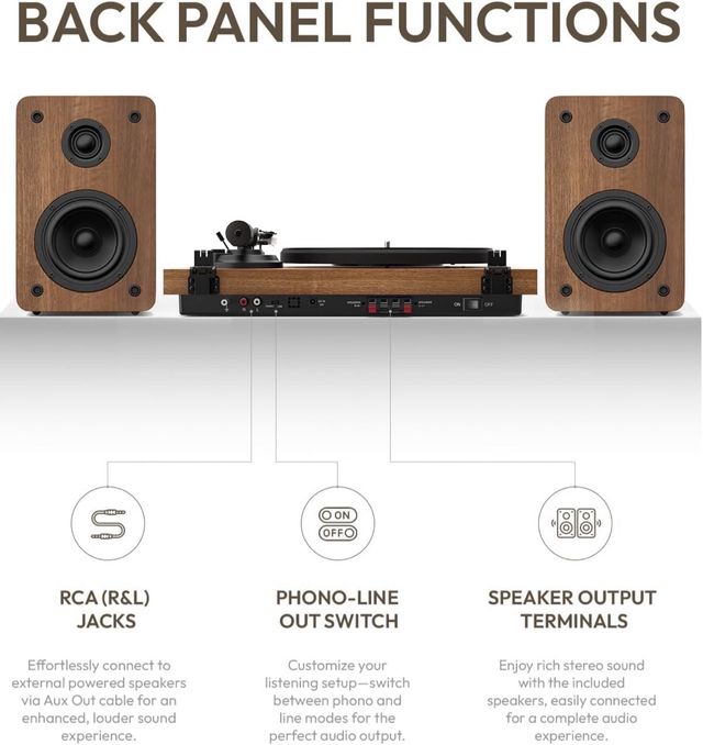 Tocadiscos de Vinilo con altavoces estéreo