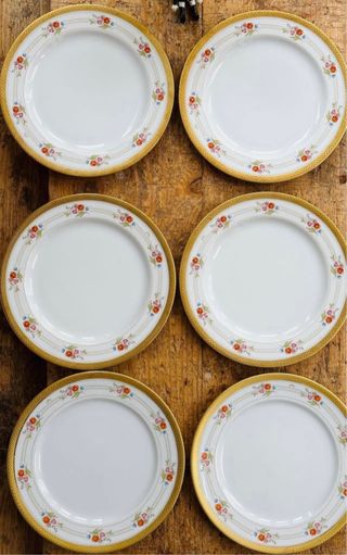 6 platos de postre de porcelana  bavaria 