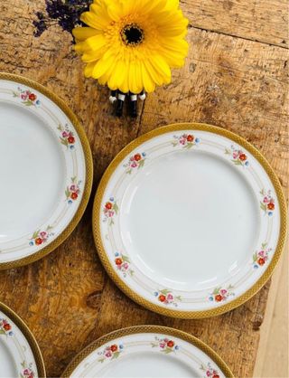 6 platos de postre de porcelana  bavaria 