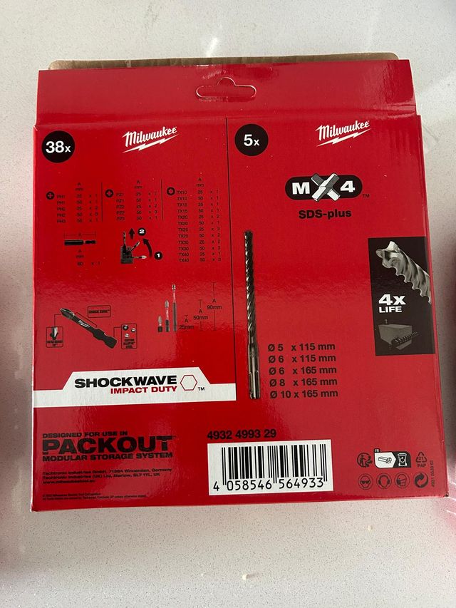 COMBO KIT 43 PIEZAS: Estuche SDS-Plus MX4 5 uds