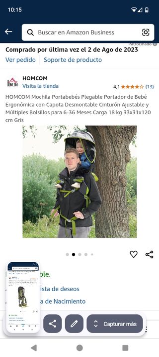 Mochila portabebés trekking