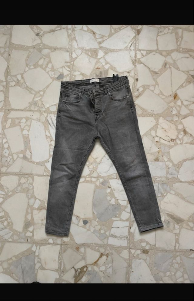 Jeans Zara man, carrot fit, M, grigio