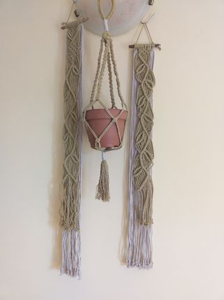 Arazzo macrame  Fioriera Porta piante da parete 