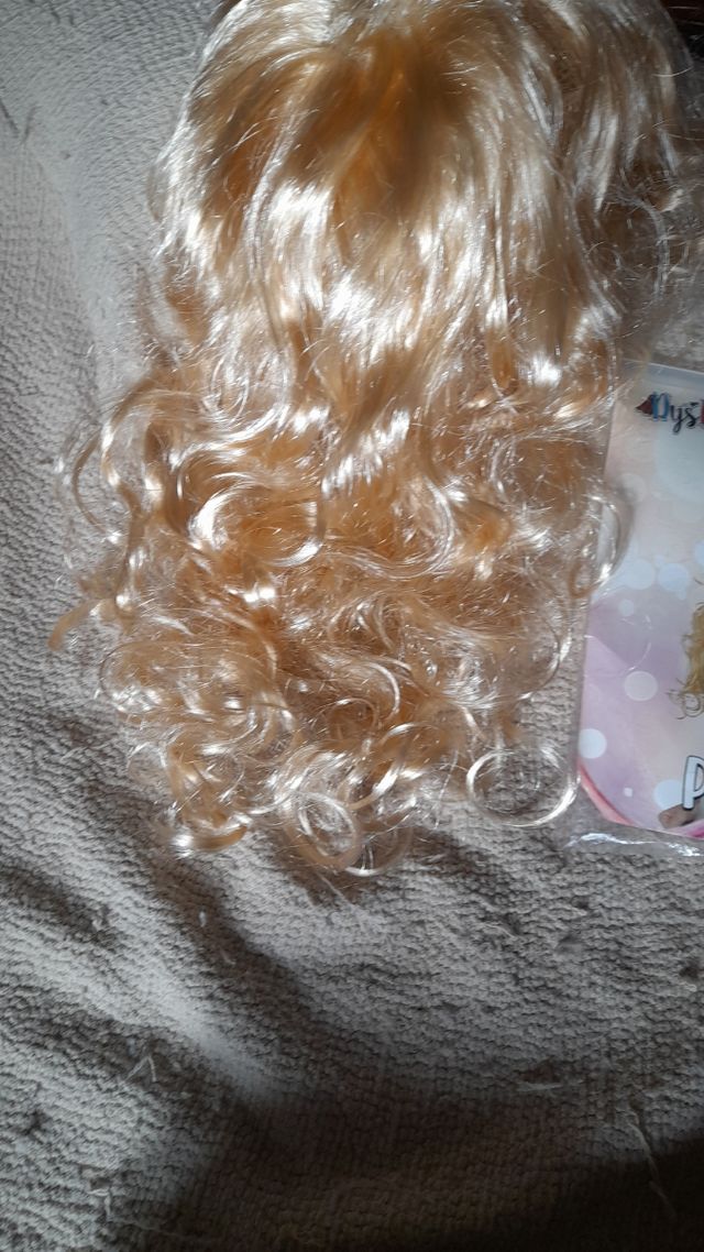Peluca carnaval larga rubia rizada