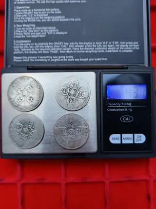 INGHILTERRA - 1 FIORINO 1922 N.4 MONETE ARGENTO.