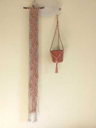 Arazzo macramé  Porta vaso appeso sospeso macramé 