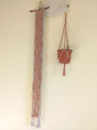 Arazzo macramé  Porta vaso appeso sospeso macramé 