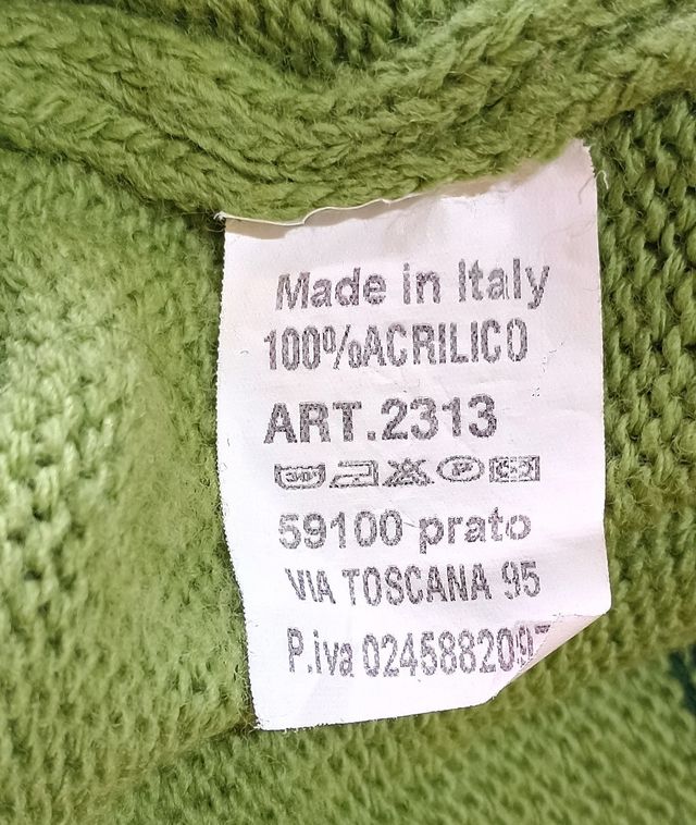 Maglioncino verde e bianco tg unica 