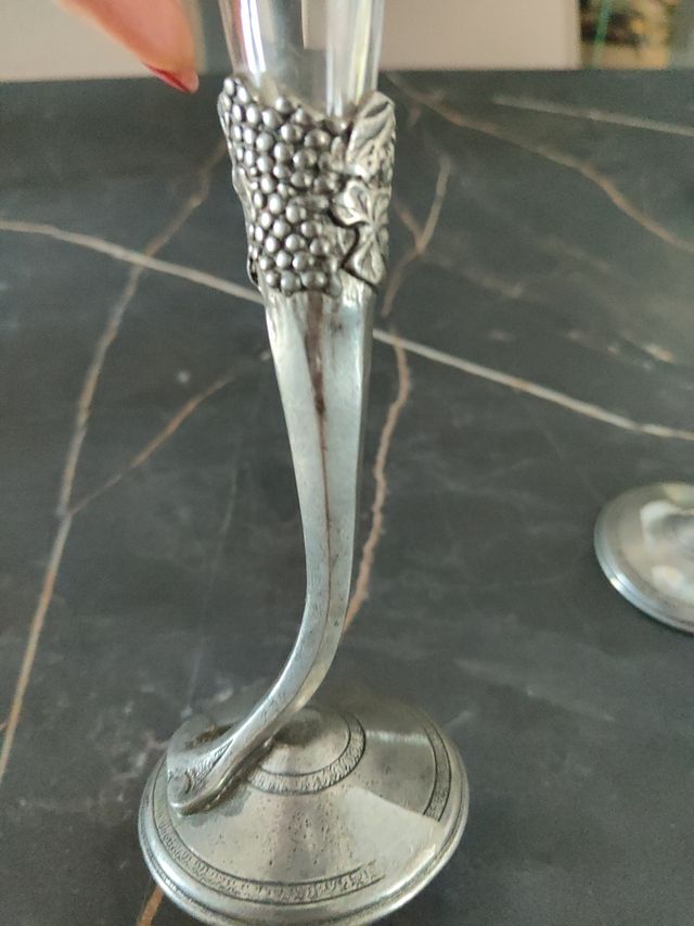 Bicchieri cristallo e peltro 