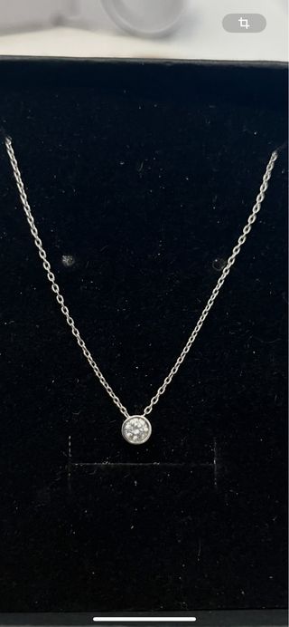 colgante con diamante y cadena oro blanco