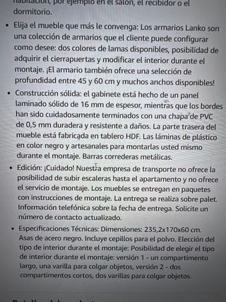 OPORTUNIDAd Armario vestidor 3 puertas correderas