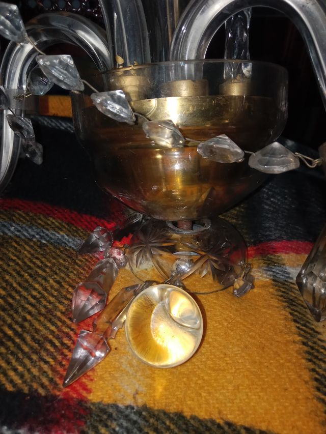 Conjunto lamparas sobremuro cristal