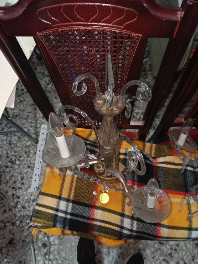 Conjunto lamparas sobremuro cristal