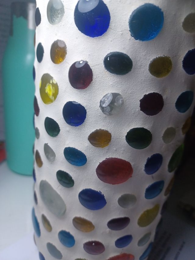 Jarrón cristales multicolor